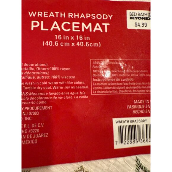 2 VTG Wreath Rhapsody Christmas cut out wreath Placemats holiday table top NoS - Picture 2 of 11